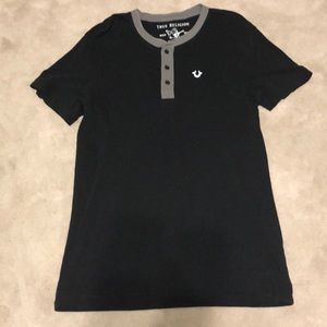 True Religion Black Henley Tee